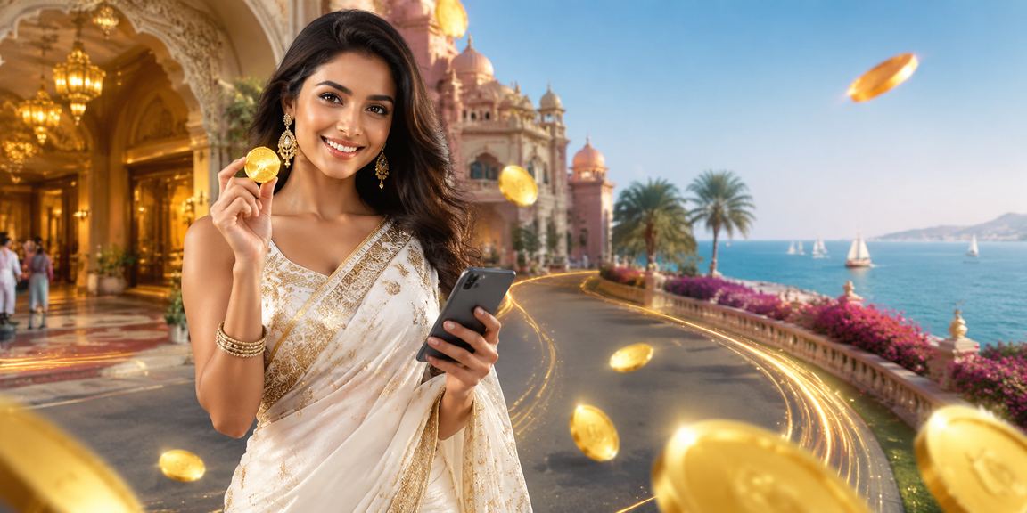 Indian woman registering on mobile device